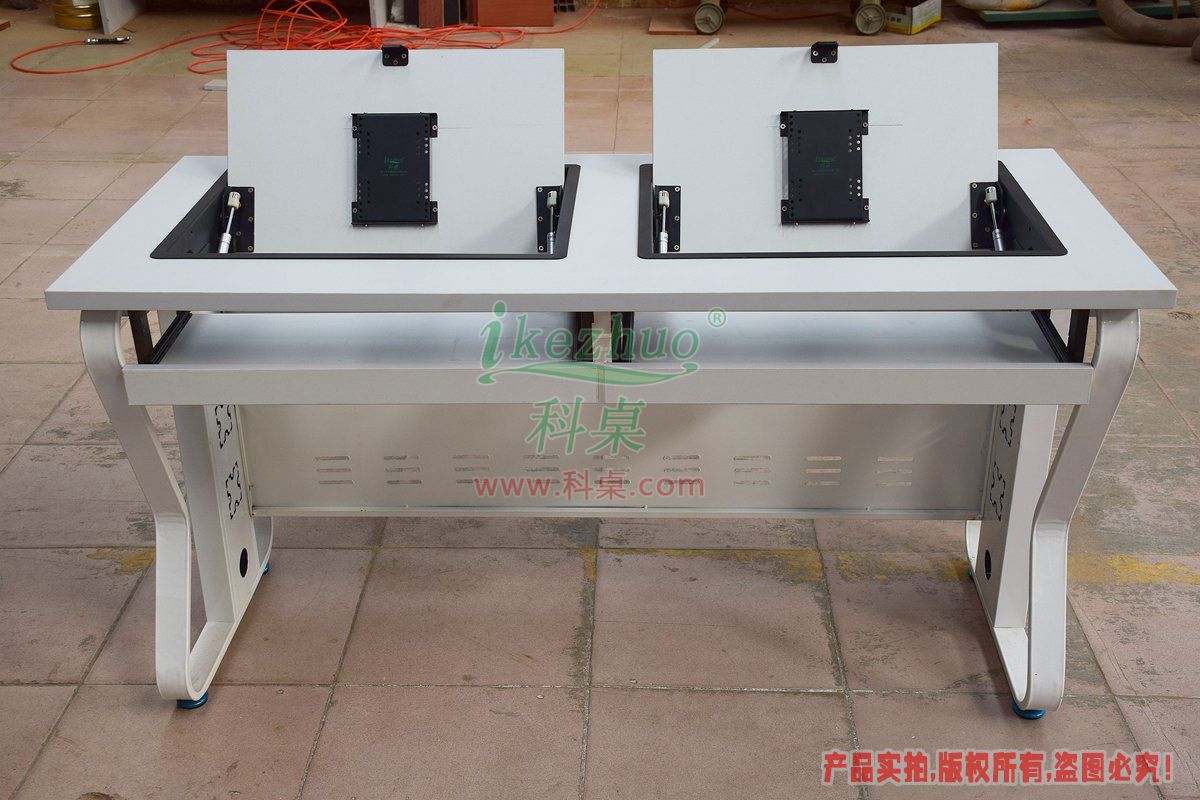 科桌家具,翻转电脑桌,双人电脑桌,双人位金属脚架带边框翻转电脑桌K16-C 科桌家具,翻转电脑桌,双人电脑桌,双人位金属脚架带边框翻转电脑桌K16-C
