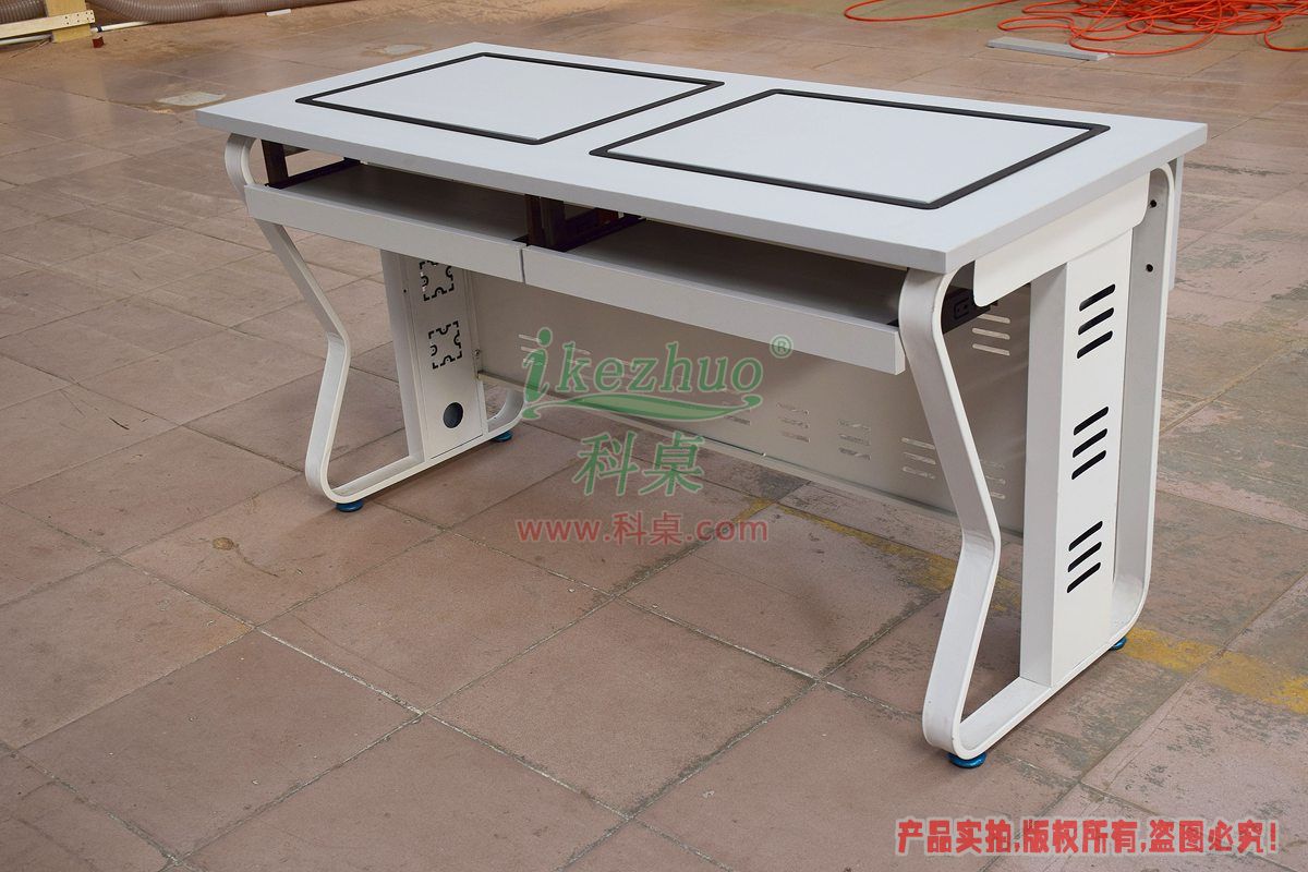 科桌家具,翻转电脑桌,双人电脑桌,双人位金属脚架带边框翻转电脑桌K16-C 科桌家具,翻转电脑桌,双人电脑桌,双人位金属脚架带边框翻转电脑桌K16-C