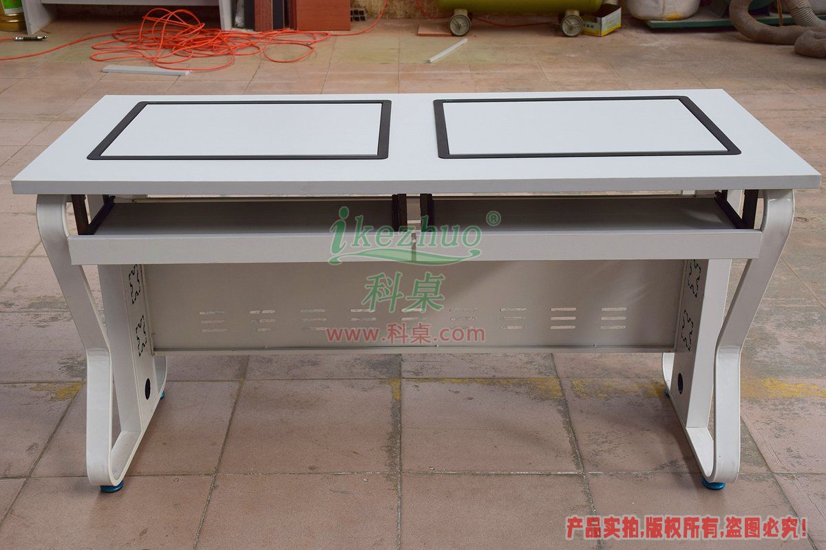 科桌家具,翻转电脑桌,双人电脑桌,双人位金属脚架带边框翻转电脑桌K16-C 科桌家具,翻转电脑桌,双人电脑桌,双人位金属脚架带边框翻转电脑桌K16-C