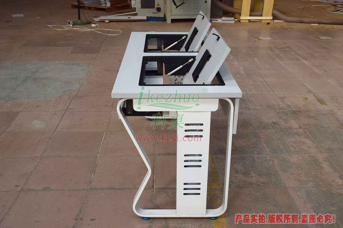 科桌家具,翻转电脑桌,双人电脑桌,双人位金属脚架带边框翻转电脑桌K16-C 科桌家具,翻转电脑桌,双人电脑桌,双人位金属脚架带边框翻转电脑桌K16-C